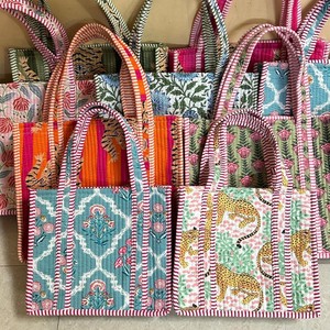 Bolso de Mano Mini 100% Algodón Orgánico, Bolso de Playa de Tela de Rizo, Bolso Tote Personalizado de Tela de Rizo para Mujer - Product Image 1