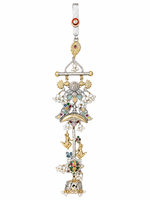Chaîne de ventre vintage ELVORA GEMS en argent 925 avec micro-incrustation de perles d'eau douce et pompon, bijoux de corps pour femme, modèle ELV065-1, mariage