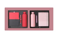 Sets de Regalo Promocionales de la Mejor Calidad, Caja de Regalo de Cuero PU y Metal con Múltiples Artículos, Diario, Botella, Bolso, Impresión en Relieve, Colores y Logotipos Personalizados