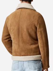 Mens Fur Collar Brown <b>Suede</b> Leather <b>Jacket</b> - Product Image 3