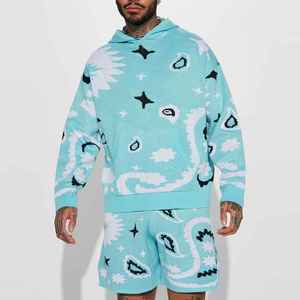 Ensemble de survêtement 2 pièces pour homme, sweat-shirt et short légers en coton 100% pour l'été - Product Image 2