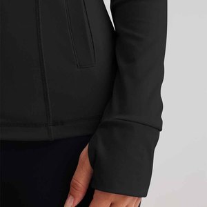 Custom Logo Design Women Winter Breathable Full Zip Yoga Workout <b>Track</b> <b>Jacket</b> Long Sleeve Lightweight - Product Image 2