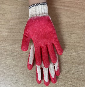 ถุงมือยางเคลือบหลายสีแบบเวียดนาม ป้องกันการบาด ป้องกันการลื่น ใช้ซ้ำได้ ถุงมือถักเคลือบยางลาเท็กซ์ผสมฝ้าย 10 คู่ สำหรับทำสวน ป้องกันมือ - Product Image 3