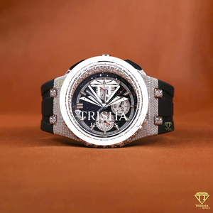 Reloj Exclusivo Completamente Adornado con Diamantes Moissanite, con Esfera de Cronógrafo Funcional y Acabado en Oro Rosa - Product Image 5