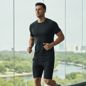 Ensemble de vêtements de sport pour hommes personnalisés, à compression, à séchage rapide, OEM, vente en gros, haute élasticité, pour la salle de sport, l'entraînement, la remise en forme, rashguard - Product Image 6