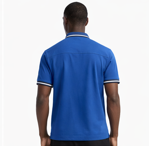 Polo homme manches courtes en coton piqué premium, logo brodé, respirant - Product Image 4