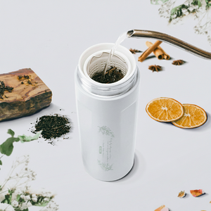 Popular 16Oz/500Ml portátil SUS 304 Frasco de vacío de acero inoxidable Botella de agua aislada Forro de porcelana Infusor de té 4-6hrs - Product Image 6