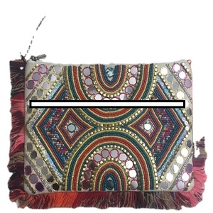 Style bohème indien Designer fait à la main femmes coton Messenger sac petite pochette à monnaie perlée pochette pour soirée sac à provisions - Product Image 1