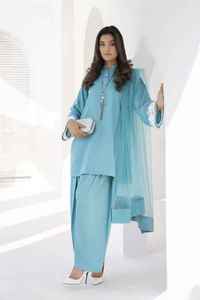ชุดสูทลำลองสำหรับผู้หญิง ลายดอกไม้พิมพ์ลายมือ งานปักประณีต ชุดผู้หญิงสุดหรู ผ้าพิมพ์ลายลอน ชุดเรียบร้อย ผ้าระบายอากาศสำหรับฤดูร้อน - Product Image 6