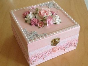 Pearl Decorative <b>Keepsake</b> <b>Box</b> Handmade Rose Gift <b>Box</b> Vintage Floral Storage <b>Box</b> Elegant Trinket Organizer <b>Box</b> - Product Image 3