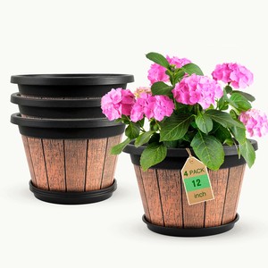 Handcrafted Sheesham Wood <b>Plant</b> <b>Pot</b> 12 Inch Wholesale - Vintage Wooden Planter - Product Image 1