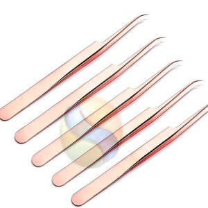 Pince à cils volume professionnelle à marque privée, pointe en acier inoxydable haute précision, pince à cils volume de luxe avec logo personnalisé - Product Image 4