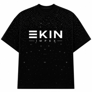 Camisetas de Algodón de Alta Calidad para Hombre, Tallas Grandes, con Diseño Personalizado de Pedrería, Estilo Urbano, Venta al Por Mayor - Product Image 1