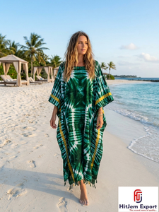 Vestido Kaftan Personalizado para Mujer, Estilo Holgado, para Playa, Tela Suave, Verano, Elegante, Fabricación Personalizada OEM ODM - Product Image 6