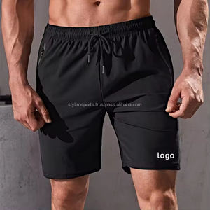 Séchage rapide entraînement Jogging Gym Nylon Shorts hommes Fitness Sport taille élastique solide hommes court athlétique hommes Shorts de course - Product Image 5