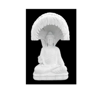 Statue de Bouddha en marbre blanc poli sculptée à la main, écologique, traditionnelle, grande taille, déité hindoue indienne