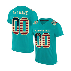 Custom American Football Fan Jersey Wholesale Breathable <b>Polyester</b> <b>Shirt</b> Team Name Number Sublimation Sportswear - Product Image 4