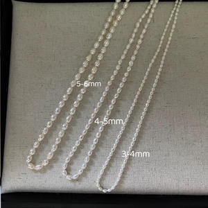 Collar de Perlas de Mijo Naturales Raras de Alta Calidad, Cadena Ultrafina para Clavícula, Versátil, Plegable, con Temperamento Elegante, S925 - Product Image 1