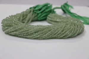 Cuentas Rondelle facetadas de amatista verde natural Hilo de gemas facetadas de amatista verde - Product Image 2