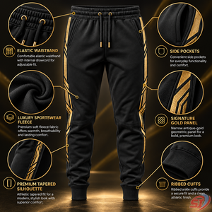 Pantalones Deportivos SAAJAN Negros con Cordón Ajustable, Mezcla de Algodón/Poliéster, Estilo Jogger, Personalizables, de Lujo, Premium, para Invierno, Venta al Por Mayor - Product Image 5