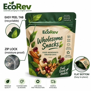 Bolsa Ecológica EcoRev con Cierre Hermético, Laminada, Reutilizable, para Envasado de Alimentos, Material BOPP AL PE, Impresión Offset, Bolsa para Frutos Secos Mixtos, Modelo ECO65 - Product Image 1