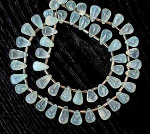 Cuentas sueltas de calcedonia natural en forma de gota, para la fabricación de joyería artesanal, venta al por mayor. - Product Image 3