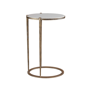 Luxury <b>Round</b> Marble Top Side <b>Table</b> With Bronze Metal Frame <b>Nesting</b> Design Living Room Furniture - Product Image 6