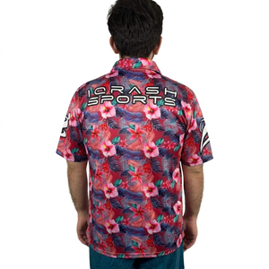 Chemises pour hommes personnalisées avec design par sublimation, style décontracté, manches courtes, respirantes et écologiques. - Product Image 2