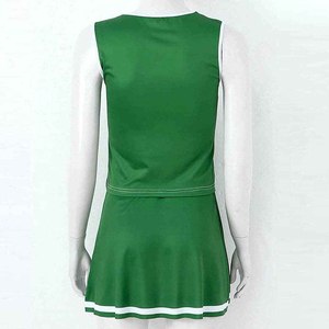 Conjunto de Uniforme de Porristas 2026 al por Mayor, Color Verde y Blanco con Bloques de Color, para Niños, en Stock, Ropa de Práctica, OEM ODM - Product Image 5