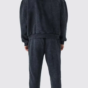 ชุดวอร์มมีฮู้ดสไตล์วินเทจสำหรับผู้ชาย – เสื้อสเวตเชิ้ตโอเวอร์ไซส์และกางเกงจ็อกเกอร์ ชุดสตรีทแวร์ 2 ชิ้น - Product Image 2