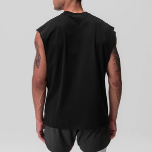 เสื้อกล้ามออกกำลังกายผู้ชาย ผ้าฝ้าย 100% 180 กรัม ขายส่ง รับสกรีนโลโก้ พิมพ์ลายดิจิตอล ระบายอากาศได้ดี ผ้าถัก ใส่สบาย เหมาะสำหรับฟิตเนส วิ่ง ออกกำลังกาย - Product Image 4
