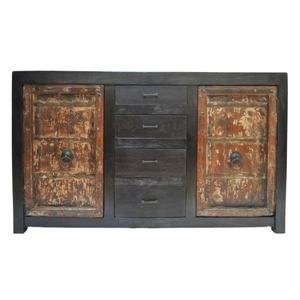 Buffet indien antique en bois artisanal buffet sur pied en bois massif avec rangement - Product Image 1
