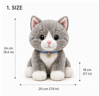 Peluche chat mignon Kawaii Divyas, en coton PP doux, brodée, animal en peluche réconfortant, poupée câline avec doublure en fourrure de lapin, idéale pour les fêtes