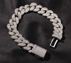 Pulsera de Cadena de Plata 925 de Lujo con Baño de Rodio y Diamantes Pavé, Corte Brillante Redondo, Microincrustaciones, Joyería Unisex para Uso Diario - Product Image 5