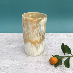 Verre à boire artisanal en corne de buffle de style Viking, qualité supérieure, écologique, naturel, poli, avec couvercle personnalisable - Product Image 1