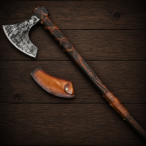 Hacha Vikinga Hecha a Mano – Hoja Nórdica Grabada con Mango de Madera, Hacha Nórdica con Acabado Envejecido para Hombres, Regalo Único para Él, Coleccionistas - Product Image 1