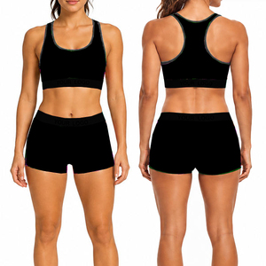 Shorts Deportivos Elásticos de Cintura Alta, Transpirables, Moldeadores de Cintura, Levanta Glúteos, Diseño Sólido, Conjunto de 2 Piezas, Spandex/Algodón - Product Image 3