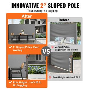 Schermo Privacy Retrattile per Esterni 71 X 138, Poliestere Impermeabile 180g, Protezione UV 30+, Divisorio per Ambienti - Product Image 3