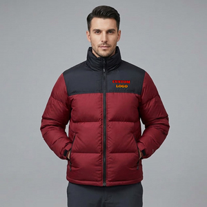 Veste coupe-vent homme 2 tons, imperméable, avec rembourrage en coton, logo brodé personnalisé, fabrication en gros. - Product Image 4