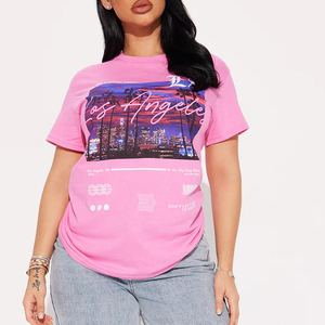 Camisetas Cortas de Estilo Clásico Oversize para Mujer, Transpirables, Estilo Urbano, Venta al por Mayor, Camisetas Casuales Holgadas para Mujer - Product Image 1