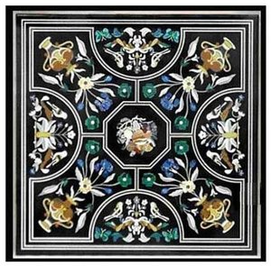 Unique And Antique Design Square Shape Pure White Marble With Good Finishing And Polished Inlay <b>Table</b> <b>Top</b> For Home <b>Decoration</b> - Product Image 3
