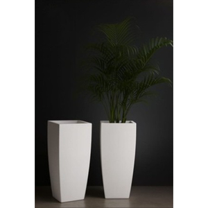 Maceta Cuadrada de Fibra de Vidrio Blanca SwamiG TradeX, Acabado con Recubrimiento en Polvo, Ligera, para Interiores, con Orificio de Drenaje, Ecológica - Product Image 2