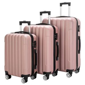 Ensemble de valises de voyage multifonctionnelles 3-en-1 grande capacité en or rose - Product Image 3