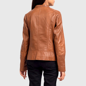 Chaqueta de Cuero para Mujer, Estilo Moderno, Cierre Frontal con Cremallera, Ajuste Cómodo, Prenda Exterior Informal, Cuero PU Suave, Diseño OEM - Product Image 2