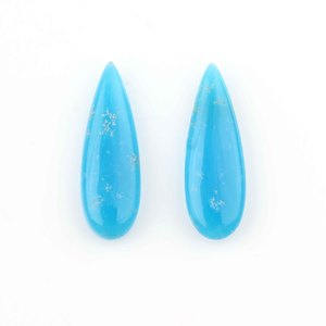 Perles de Smithsonite Naturelle 10x30mm Forme Poire Briolette Calibrées en Vrac pour Fabrication de Boucles d'Oreilles DIY Vente en Gros - Product Image 1