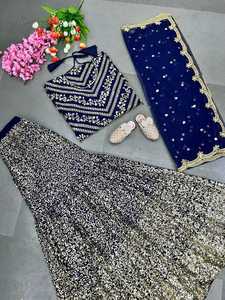 Nouvelle robe longue en georgette de style indien et pakistanais, design exclusif pour les occasions spéciales, robe Anarkali avec de riches broderies - Product Image 4