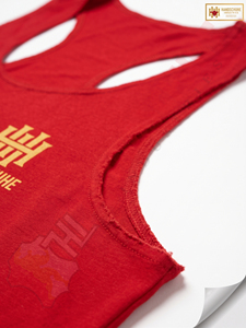 <b>Red</b> Men's <b>Tank</b> <b>Top</b> Solid Color Heat Transfer Logo Casual O-Neck Knitted Polyester Sport Wear - Product Image 2