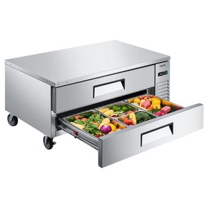 52 \ "W impianto di refrigerazione da cucina per uso commerciale pesante 2 cassetti frigo 8 padelle frigorifero in acciaio inox - Product Image 1
