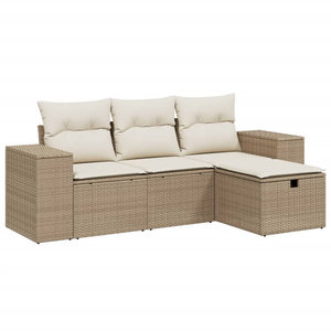 Juego de sofá de jardín mediano Modular Beige Poly Rattan - Product Image 2