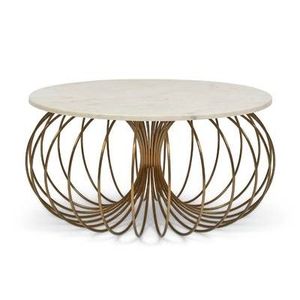Premium living room <b>table</b> gold finish coffee <b>table</b> stylish centre furniture <b>white</b> marble furniture decorative <b>round</b> coffee <b>table</b> - Product Image 1